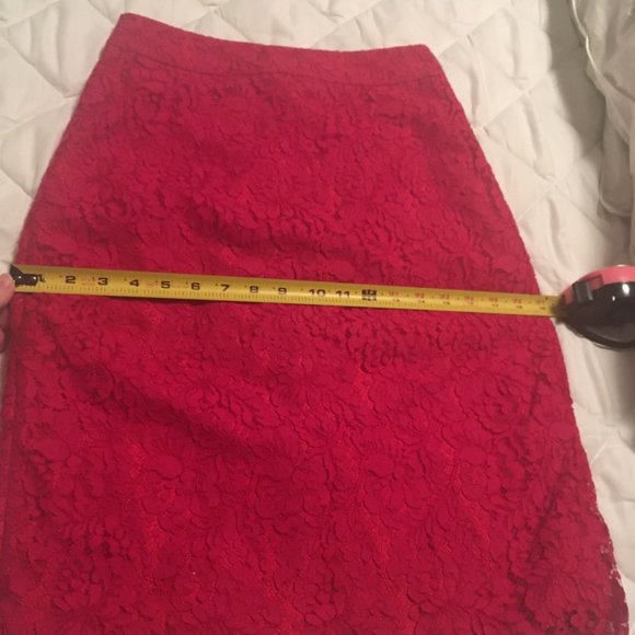 kate spade magenta pink red lace skirt size 4 nwot - Picture 14 of 16